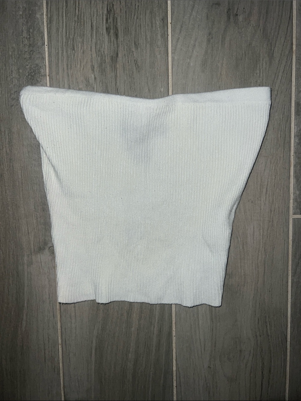 White Ribbed Tube Top